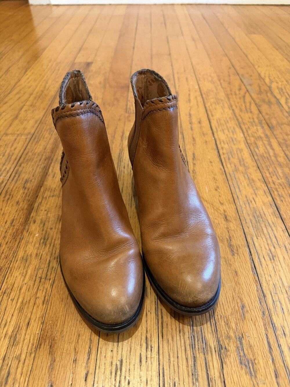 Pikolinos Boots Womens Size 8.5 Brown Leather Chelsea Ankle Block Heel Booties